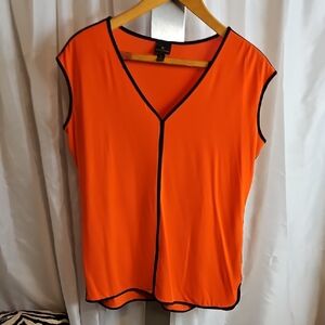 Worthington Bright Orange Tank Top with Black Trim Sz L